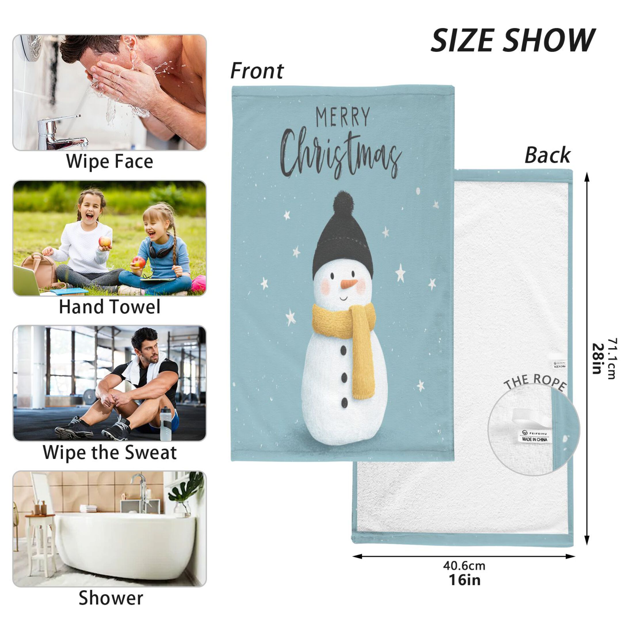 Cotton Towel Two-Piece 16x28 Inch One Sizex2 Face Towel Set Towel Set Cotton Hand Bath Towel Bathroom Beach Aurora