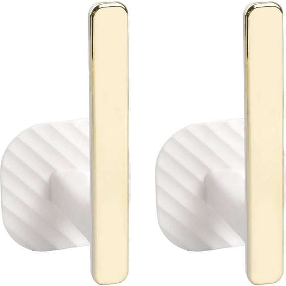 Curtain Holders, Decorative Wall Mounted Drapery Tiebacks, Self Adhesive Drapery L Shaped Curtain Hooks Nordic Style Window Treatment Holdbacks for Home Curtain Decor, Gold, 2 Pcs