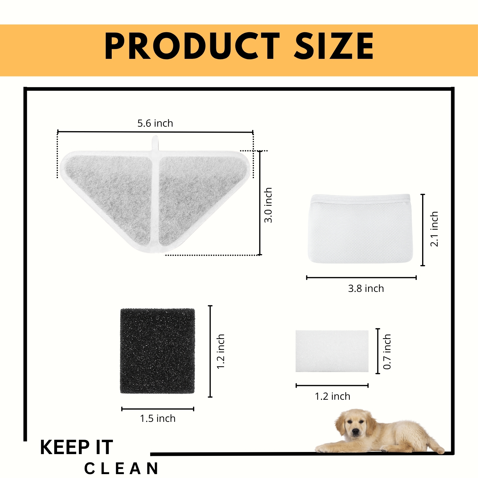 Nispira Pet Fountain Filter Replacements for Kastty 230oz/7L Dog Cat Water Fountain, 5-Layer Filtration System for Clean and Fresh Water, 24 Pack