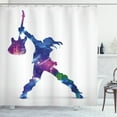 thumbnail image 1 of Ambesonne Rock Music Shower Curtain, Colorful Party Star, 69"Wx84"L, Multicolor, 1 of 3