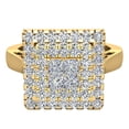 thumbnail image 4 of 0.90 CT TW Square Halo with Princess& Filigree Cluster Ring 18K Gold (G,VS), 4 of 5