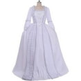 thumbnail image 2 of Women's Marie Antoinette Cosplay Ball Gown Costume 18th Century White Ruffle Sack-back Rococo Gown Dress, 2 of 8
