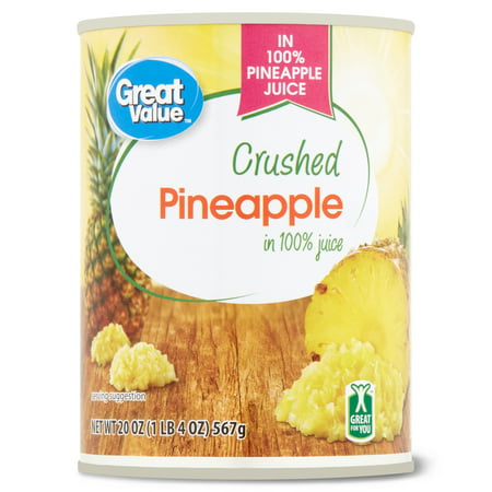 Great Value Canned Crushed Pineapple, 20 oz