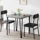 thumbnail image 5 of Qinaqin Pequeño Mesa y Chairs Set para 2 Cuadrado cm de Profundidadining Spaces Apartment Oficina en Casa Negro, 5 of 5