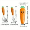 thumbnail image 3 of HLONK 1pc/set Creative Cartoon Carrot Tableware  Children‘s Fork Spoon with Handle  Portable Children‘s Tableware  for Toddlers Kids, 3 of 7