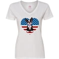 thumbnail image 3 of Inktastic Boston Terrier Dog US Flag July 4th Women's V-Neck T-Shirt, 3 of 5