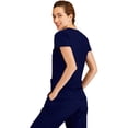 thumbnail image 5 of Minty Mint, Women's, V Neck Solid Stretch Medical Scrub Set, Indigo, L, 5 of 5