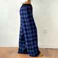 thumbnail image 6 of Gamivast Checkered Pants Women Loose Fit Elastic Drawstring Waist Plaid Print Lounge Pants Soft Breathable Wide Leg Lounge Pants Casual Pajama Outfits, 6 of 9