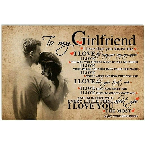 Classic Letters Metal Signs To My Girlfriend I Love You The Most Family and friends birthday presents retro funny posters metal signs wall decor 12 x 16 inch Classic Letters Metal Signs To My Girlfriend I Love You The Most Family and friends birthday presents retro funny posters metal signs wall decor 12 x 16 inch