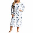 thumbnail image 2 of PNTUTB Fashion Women's Plus Size Maxi Dress Long Sleeve Crew Neck Floral Print Dress Loose Comfortable Trendy Casual Sleepwear Dress, 2 of 7