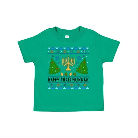 

Inktastic Happy Chrismukkah Sweater Style with Menorah and Trees Boys or Girls Toddler T-Shirt