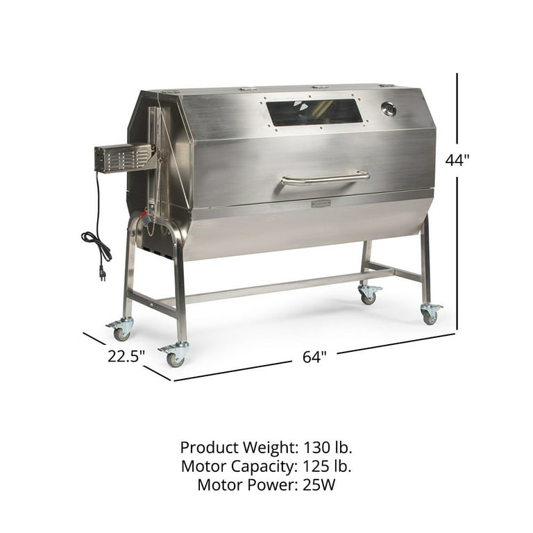 Titan Ash Ember 25W Rotisserie, Stainless Steel BBQ Grill, Rated