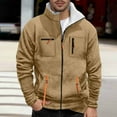 thumbnail image 2 of Men's Winter Jacket Thick Thermal Warm Lined Coat Color: Khaki Size: L, 2 of 5