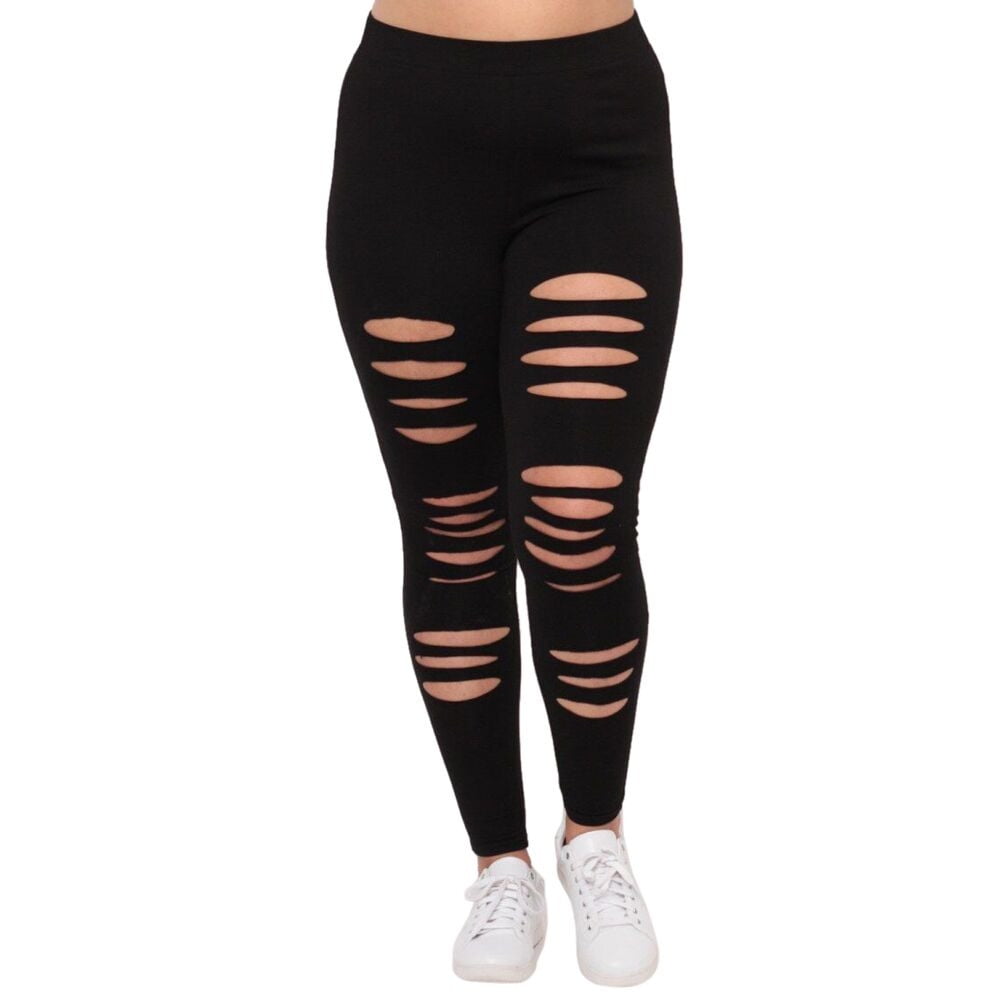 jovati Mode Grande Taille Leggings Sexy pour Femmes Pantalons de Yoga Sport Trou Decontracte