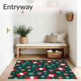 thumbnail image 3 of ODIKA 4'x6' Machine Washable Non-Slip Area Rug, Festive Gnome Holiday Entrance With Jolly Elves High Traffic Rug with Pad, Green, 628084, 3 of 8
