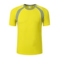 thumbnail image 4 of Rswnyirn Men's UPF 50+ Short-Sleeve Swim Shirt UV Sun Protection Rash Guard Shirt Yellow 4XL, 4 of 7