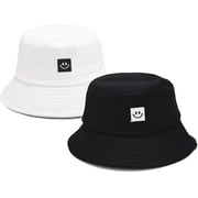 Unisex Smile-Face Bucket Hat Summer Foldable Sun Hats Visor Outdoor Cap