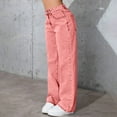 thumbnail image 6 of cocolona Womens Jeans High Waist Wide Leg Pants Fashion Casual Loose Solid Color Denim Pants with Pockets, 6 of 7