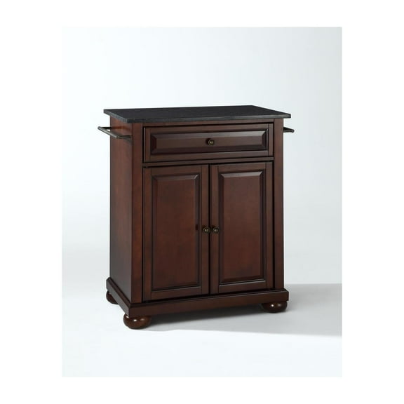 Kitchen Island Cart with Granite Top & Storage - Portable Rolling Island