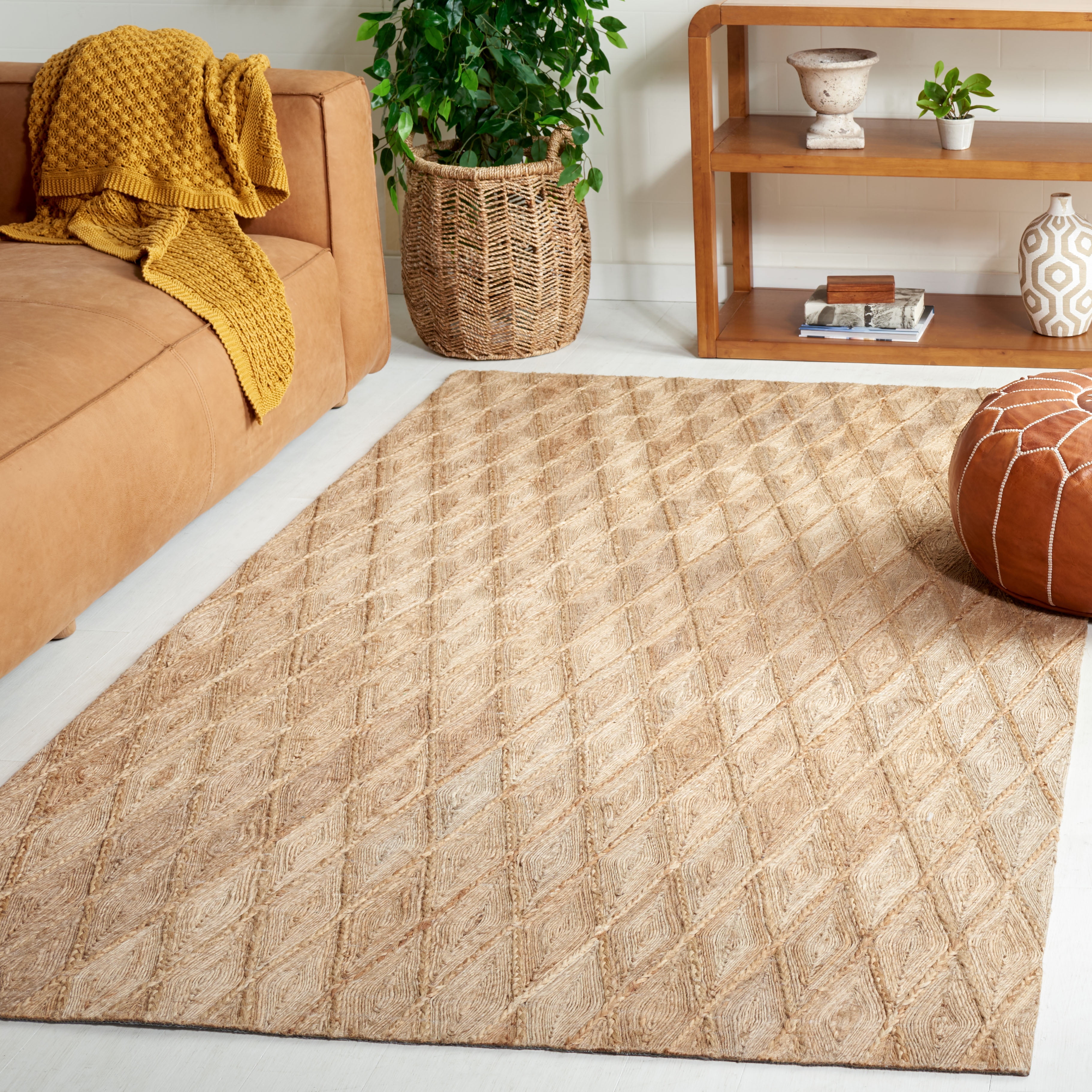SAFAVIEH Natural Fiber Ethelbert Geometric Area Rug, Natural, 6' x 9'