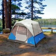 Outbound QuickCamp 6 Person Cabin Tent with Rainfly and Carry Bag, Blue
