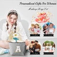 thumbnail image 3 of Bolsa de maquillaje con monograma YOOLIFE para niñas, regalos para adolescentes | Neceser con iniciales, neceser para cosméticos, estuche de maquillaje, mejor amiga, amistad | Regalos para niñas, adol, 3 of 5