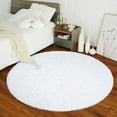 thumbnail image 5 of Junovo Luxury Round Fluffy Area Rugs for Bedroom Kids Girls Room Nursery,Super Soft Circle Rug,Cute Shaggy Carpet For Living Room,5'x5',White, 5 of 7