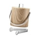 thumbnail image 4 of Cubo de hielo de acero inoxidable con tapa y pinzas para accesorios de barra de buffet en casa 14 L de grano de madera, 4 of 9