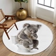 thumbnail image 2 of Round Rugs 5 Ft, Funny Koala Non Slip Area Rugs for Kitchen Bedroom Entryway, Cute Art Fun Lovely Animals on Toilets Washable Carpet Runner Rug Floor Mats for Bedroom Home Decor, 2 of 8