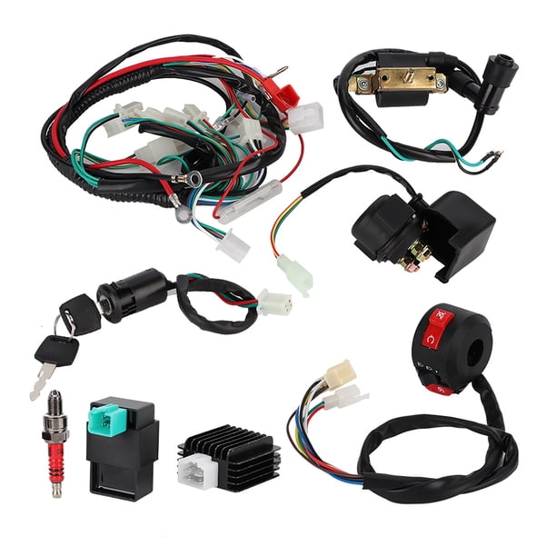 Kit CDI rectificador de bobina de solenoide de arnés de cableado compatible con Quad ATV de 50cc, 70cc, 110cc, 125cc
