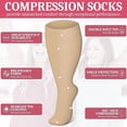 thumbnail image 3 of 4 Pairs Plus Size Compression Socks for Men Women Knee Support Hose Medias De Compresion Para Mujer Nurse Nursing School Student Accessories for Work Leg Long Stockings Pregnancy Maternity Travel, 3 of 6