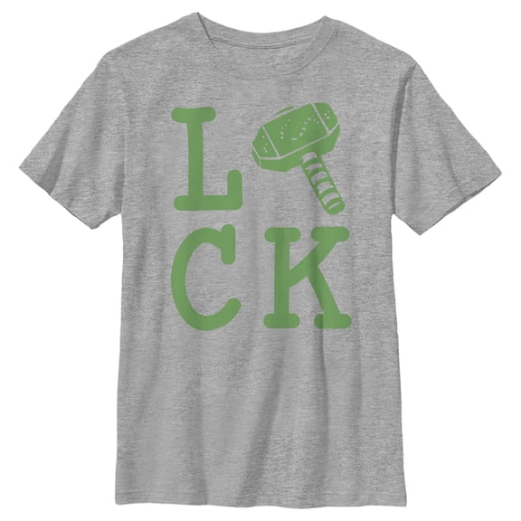 Boy's Marvel St. Patrick's Day Thor Luck Graphic Tee Athletic Heather Small