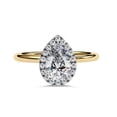 thumbnail image 3 of IGI Certified Lab Grown Diamond Halo Solitaire Engagement Rings for Women, Center 9x6mm Pear Cut Anniversary Wedding Rings In 18K Solid Yellow Gold F-G, VS-SI Quality (1.35 Cttw) Ring Size-6.5, 3 of 7
