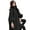 Black, variant on comerut Women Cape Coat Solid Color Faux Fur Collar Autumn Winter Warm Loose-fitting Mid-length Poncho Coat for Daily Wear