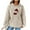 Beige(NEW 3), variant on PFRNLF Christmas Hoodies for Women No Boundarie Casual Long Sleeve Drawstring Waffle Pullover Tops Loose Hooded Sweatshirt