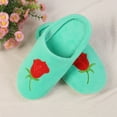 thumbnail image 3 of Clearance Sale!1Pair Memory Foam Indoor Slippers for Women Warm Plush Home Slipper Autumn Winter Shoes House Flat Floor Soft Slient Slides Bedroom Black 2 42-43, 3 of 5