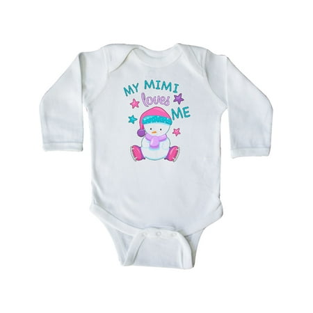 

Inktastic My Mimi Loves Me- cute snow baby Gift Baby Boy or Baby Girl Long Sleeve Bodysuit