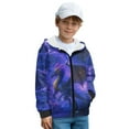 thumbnail image 3 of Chaqlin Galaxy Lightning Dragon Fluffy Zip Up Sweatshirt for Girls and Teens - kids Fuzzy Hoodie Trendy Fall Hooded Jacket for School and Casual, 3 of 7