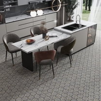 Stellare 11 x 13 in. Honed Charcoal Gray, Black Terrazzo, Marble Mosaic Triangle Wall and Floor Tile (4.77 sq ft/case) - 5 Pack