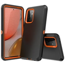 Xihaiying Samsung Galaxy A72 5G Case Heavy Duty Hard Shockproof Armor Protector Case Cover for Galaxy A72 5G Phone Case (Black Orange)