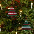 Joyfeel 2Pcs/Set Christmas Glitter Tree Hanging Decoration with Rope