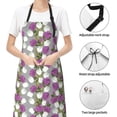 thumbnail image 6 of Xecao Rose Flowers Print Kitchen Cooking Aprons, Waterproof Adjustable Bib Aprons with 2 Pockets for Women Men Chef, 6 of 8