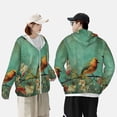 thumbnail image 4 of Vsdgher Sweat à Capuche Rétro Imprimé Oiseaux pour Hommes Femmes, Manches Longues Protection Solaire Pêche pour Course Natation-TG, 4 of 7
