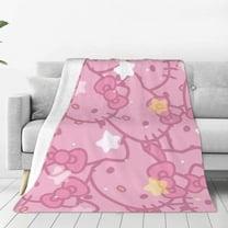 Hello Kitty Fleece Blanket Super Soft Cozy Throw Blanket 80"X60", Lightweight Fuzzy Comfy Flannel Blanket Warm Plush Throw Blankets For Couch, Sofa, Bed