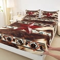 thumbnail image 3 of Castle Fairy Texas Stars 4pcs Bed Sheets for Teens Boys Girls,Animal Cow Print King Sheets,Bohemian Western Aztec Super Cozy Sheet Set,Microfiber Bedroom Decor, 3 of 7