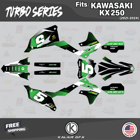 Kalair GFX Graphics Kit for Kawasaki KX250F (2021-2023) Turbo Series
