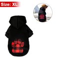 thumbnail image 2 of Ropa con capucha para perro mascota con estampado de cuadros de búfalo en forma de pata de perro ropa cálida para cachorro con sombrero ropa para mascotas perro con capucha patrón de pata de perro XL, 2 of 6