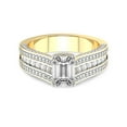 thumbnail image 3 of 4 Carat IGI Certified Emerald Shape Lab Grown Diamond Engagement Ring | 14K Yellow Gold |Idris Secret Halo Diamond Ring | FG-VS1-VS2 Quality Friendly Diamonds, 3 of 4