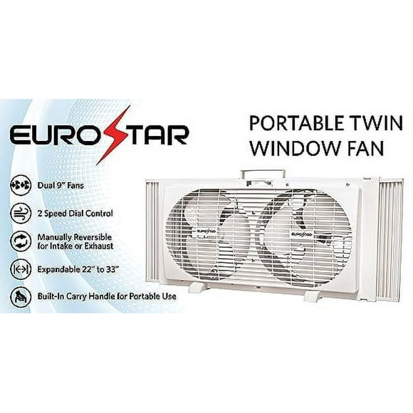 EUROSTAR 9 in 2-Speed 56 watts Power Consumption Twin Window Fan