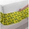 thumbnail image 2 of Botanical Bed Skirt, Watercolor Pattern with Wild Spring Garden Leafy Flowers, Elastic Bedskirt Dust Ruffle Wrap Around for Bedding Decor, 4 Sizes, Yellow Dark Teal, by Ambesonne, 2 of 2